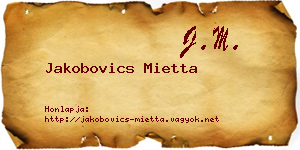 Jakobovics Mietta névjegykártya